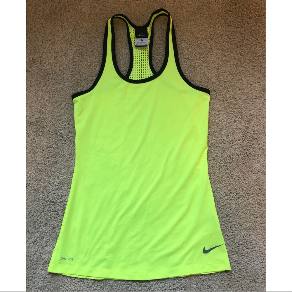 Women’s Neon dri-fit Nike tank- Size S